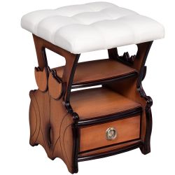 Табурет с ящиком Марта 2 Орех Белый