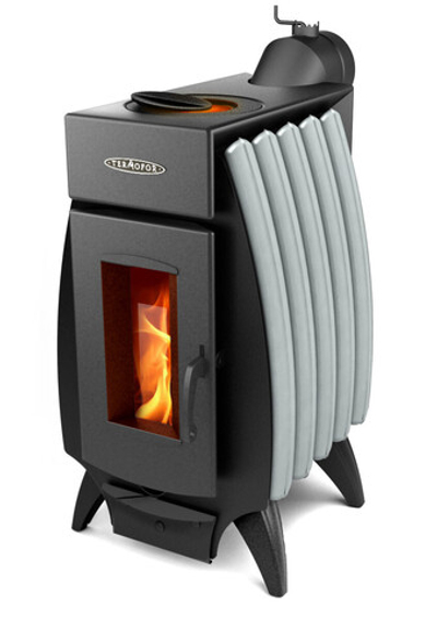 Печь отопительно-варочная ОГОНЬ-БАТАРЕЯ 5 антрацит-серый металлик