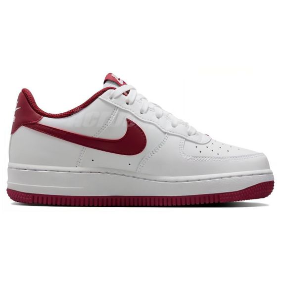 Nike Air FORCE 1 Детские Скейтборды, Низкие Белые и Красные кроссовки