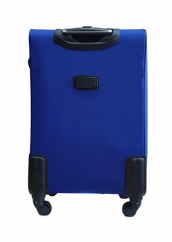 Чемодан тканевый Lcase Amsterdam размера L. Дорожный чемодан с расширением, 75 см, 96 л, Синий