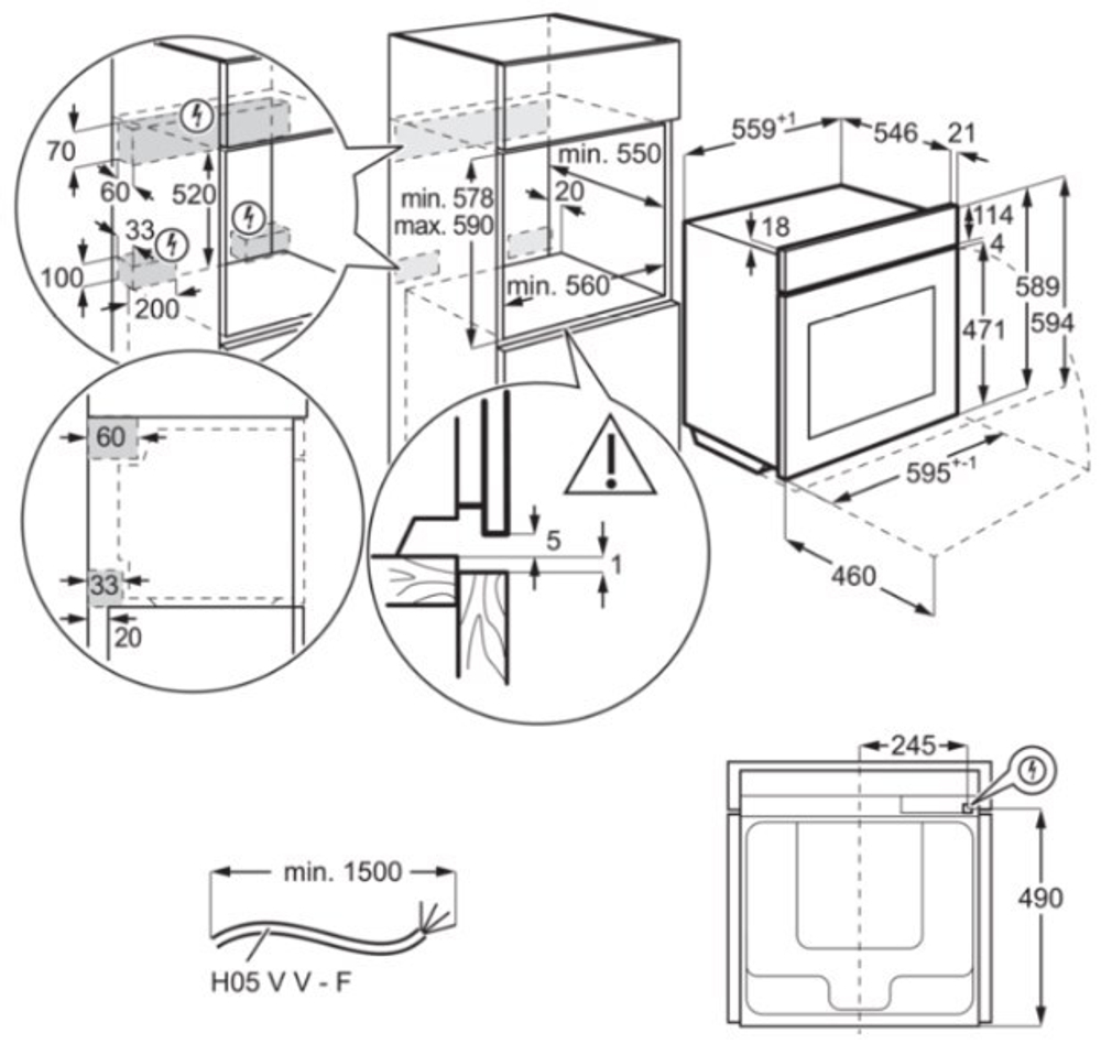 Встраиваемый электрический духовой шкаф Electrolux KOAAS31WT