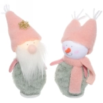 Фигурка новогодняя «Снежные путешественники» 14 см, зелёный/розовый