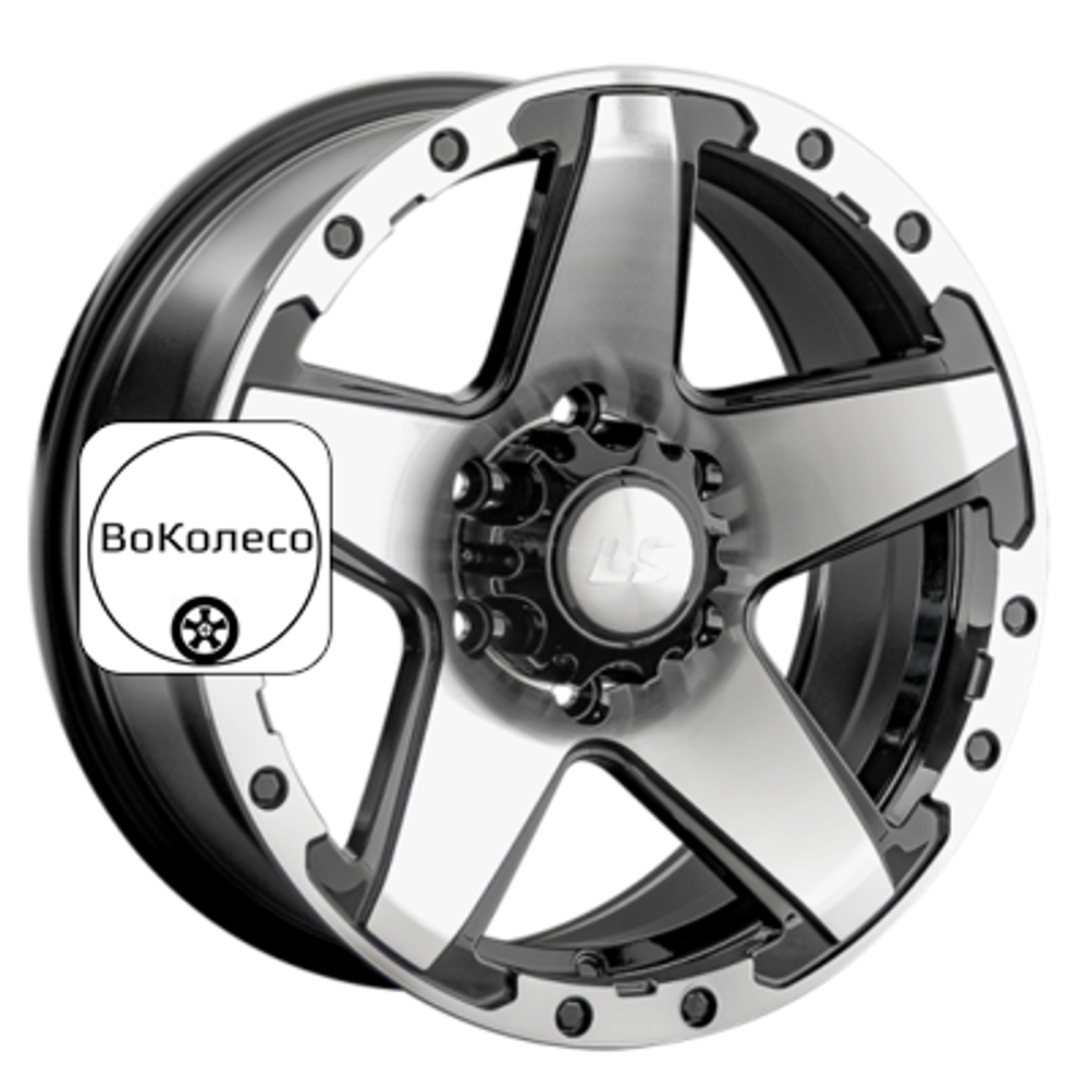 8x17/6x139,7 ET25 D106,1 1284 BKF (конус, Колпак+лого) LS