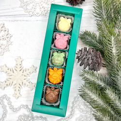 Шоколадный набор "С Новым годом. Шары": 5 конфет ручной работы