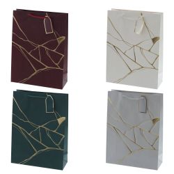 GAEM Пакет подарочный L (бумага 210г/м2, блок 12шт), L31 W12 H42 см, 4в.