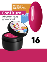 Жёсткий гель для наращивания Confiture №16 НИЗКАЯ ВЯЗКОСТЬ - Фуксия (13 г)