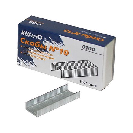 Скобы для степлера №10, оцинкованные, Kw-Trio