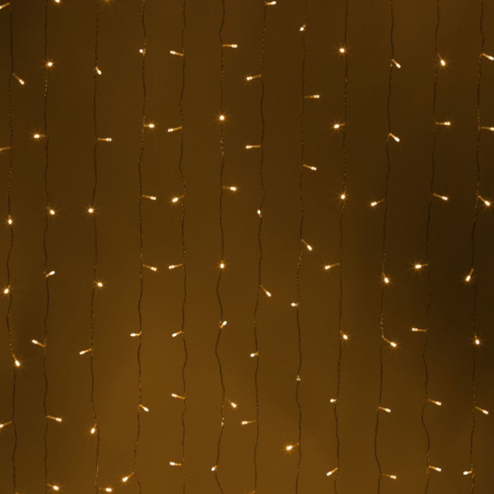 Светодиодная новогодняя гирлянда Intro Holiday INZL-01Z занавес 3*3 м теплый белый 300 led 220в | Intro