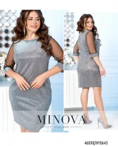 Платье 8645-темно-серый Minova