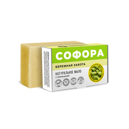 Мыло Бережная забота с софорой и ромашкой, 100 г (1,55 б)