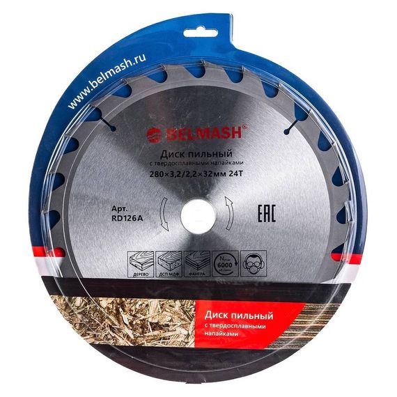 Диск пильный по дереву БЕЛМАШ 280x32/30 24T (RD126A)