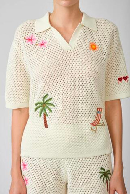 Костюм жен. Saint Barth Pixie Yvette белый рисунки пальма