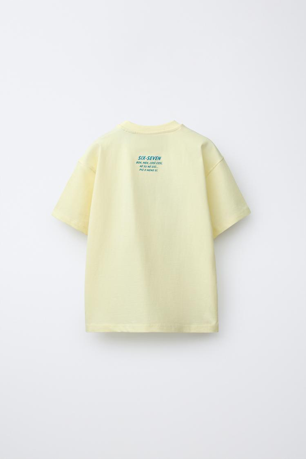 ZARA ФУТБОЛКА С ПРИНТОМ SIX SEVEN SKIFIDOL ITALIAN BRAINROT™, ВАНИЛЬНО-ЧЕРНЫЙ