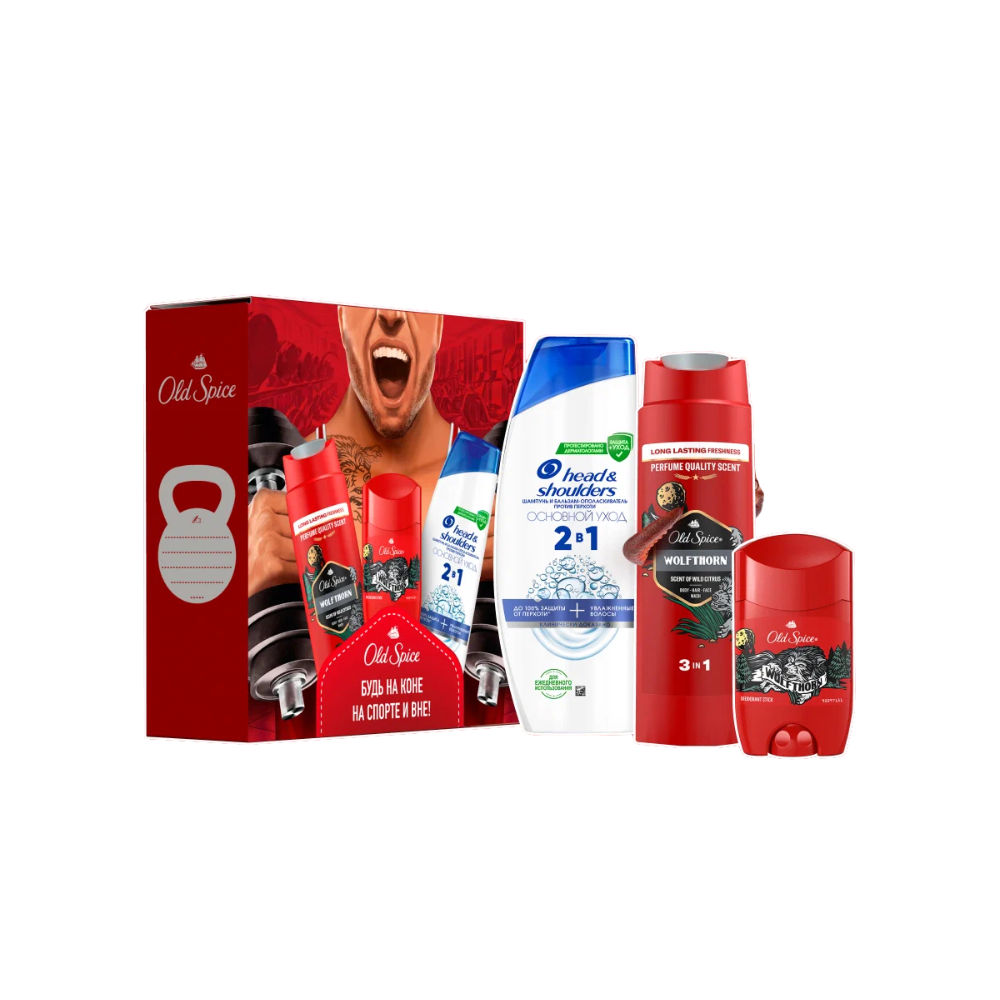 Подарочный Набор Old Spice дезодорант Wolfthorn 50 мл+Гель для душа +Шампунь