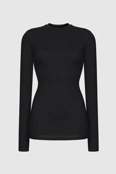 Лонгслив удлиненный черный