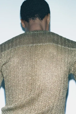 ZARA ТОП ИЗ ТКАНИ С ЛЮРЕКСОМ, ЗОЛОТОЙ