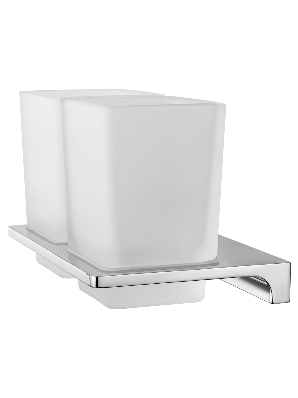 Два стакана для зубных щеток с держателем WONZON & WOGHAND ECLIPSE, Хром (WW-9128)