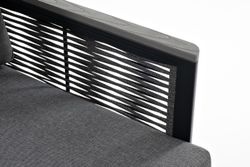 "Сан Ремо" кресло плетеное из роупа садовое, каркас алюминий темно-серый, роуп серый, ткань серая