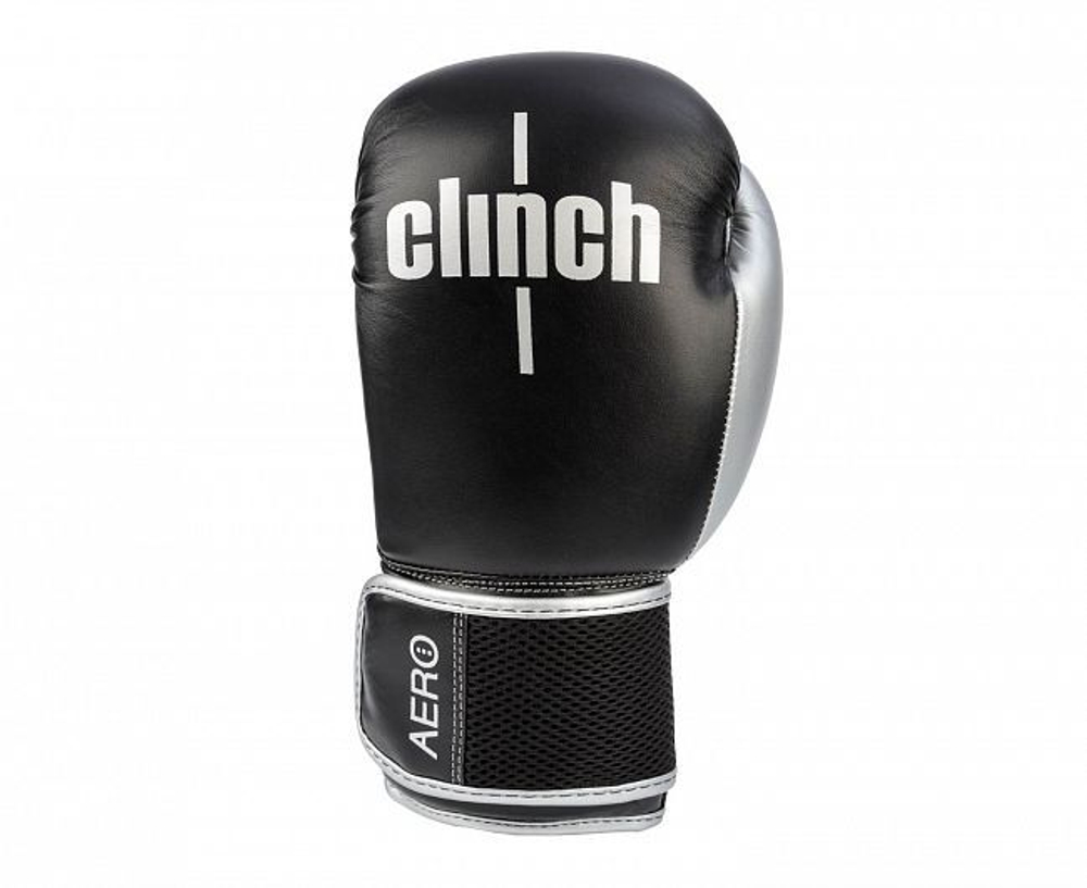Перчатки боксерские Clinch Aero 2.0 черно-серебристые C136