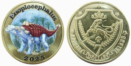 Остров Адонара 7 долларов 2025 Динозавр - Эуплоцефал