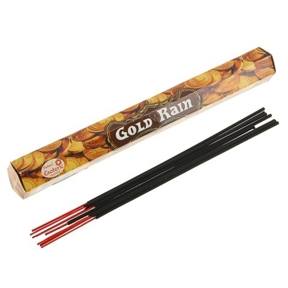 Tulasi Gold Rain шестигранник Благовоние Золотой дождь