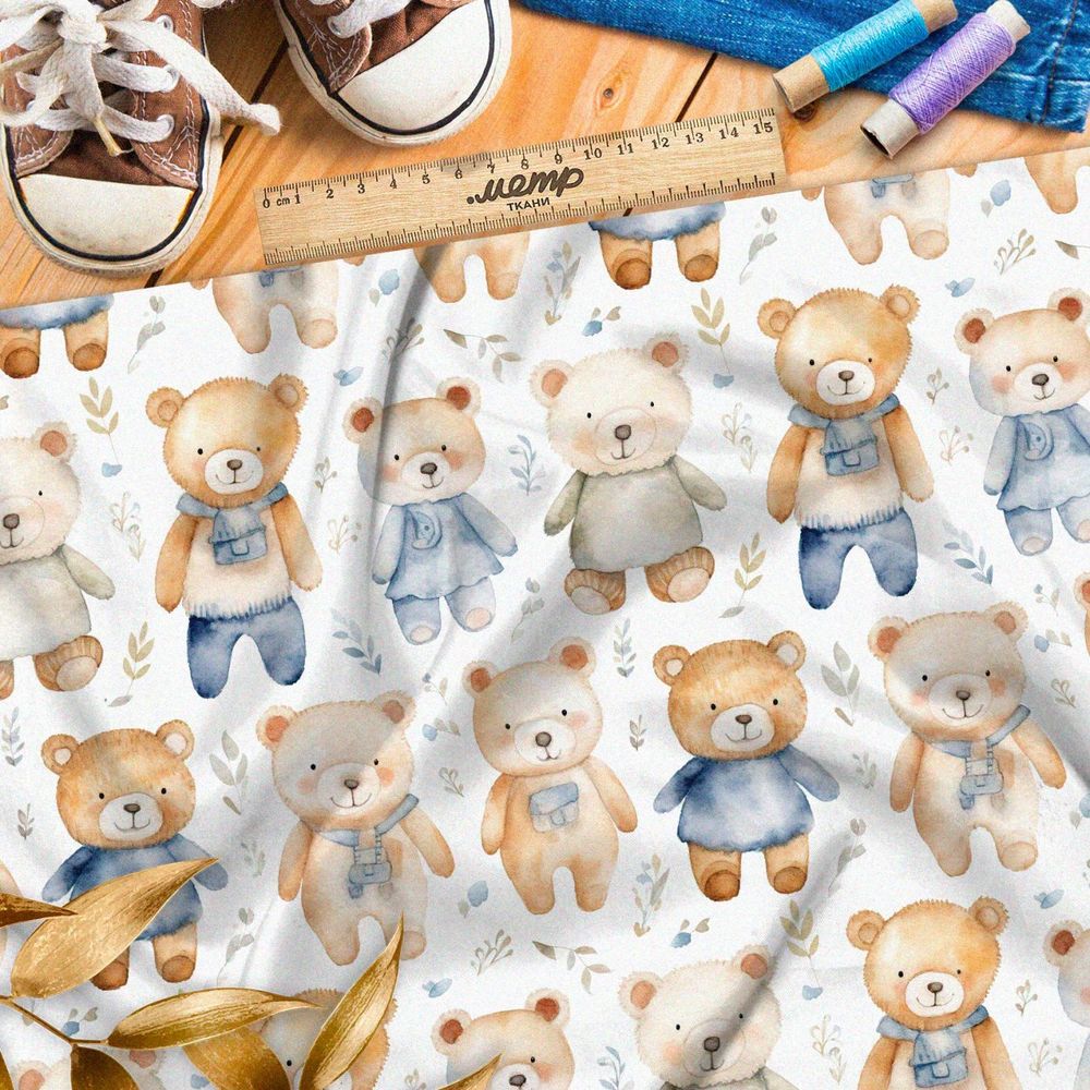 Ткань премиум мембрана семья игрушечных медведей