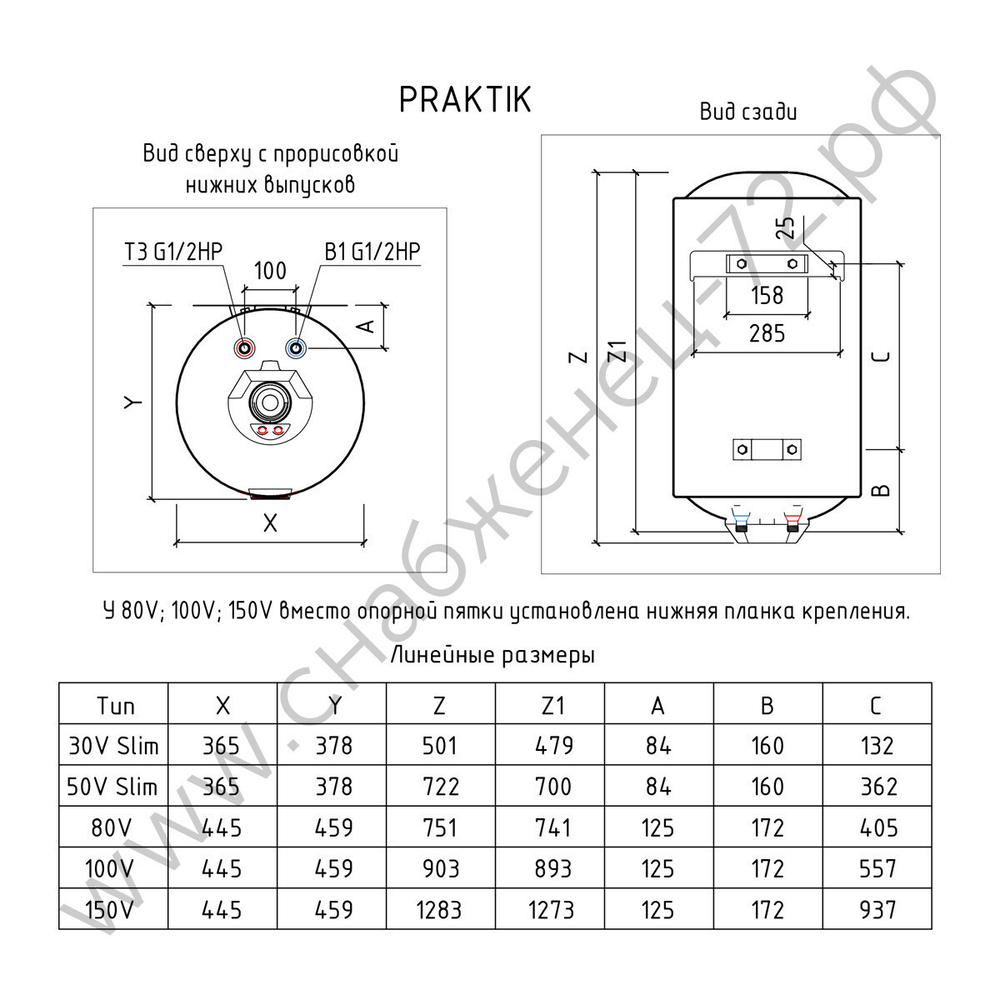 Водонагреватель THERMEX Praktik 80 V