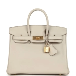 Оригинальная сумка из коллекции Y с золотой фурнитуро Hermès Birkin 25 Beton Swift