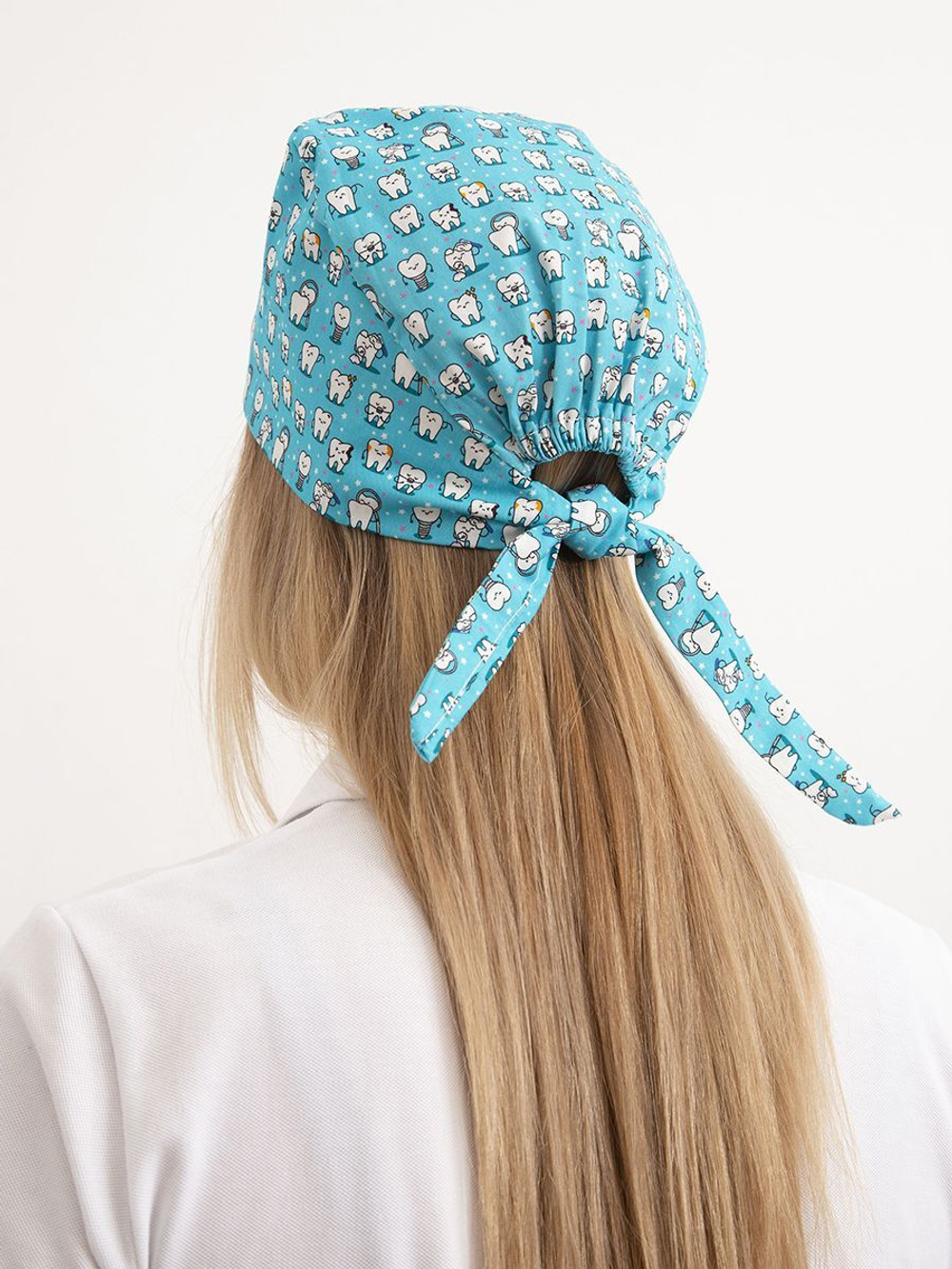 Шапочка медицинская, принт "Зубы"