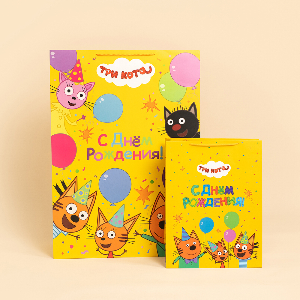 Подарочный пакет «Три кота» в четырех размерах