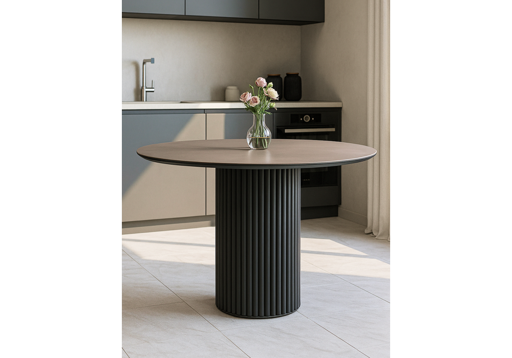 Керамический стол Woodville Барел 110 avenue grey sahara, черный