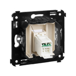 Компьютерная розетка RJ-45 в стену, кат.6 одинарная,"Avanti", "Ванильная дымка"