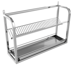 Полка настенная для сушки посуды ПН 36/100 (36 тарелки и 40 стаканов), 1000х260х600 мм