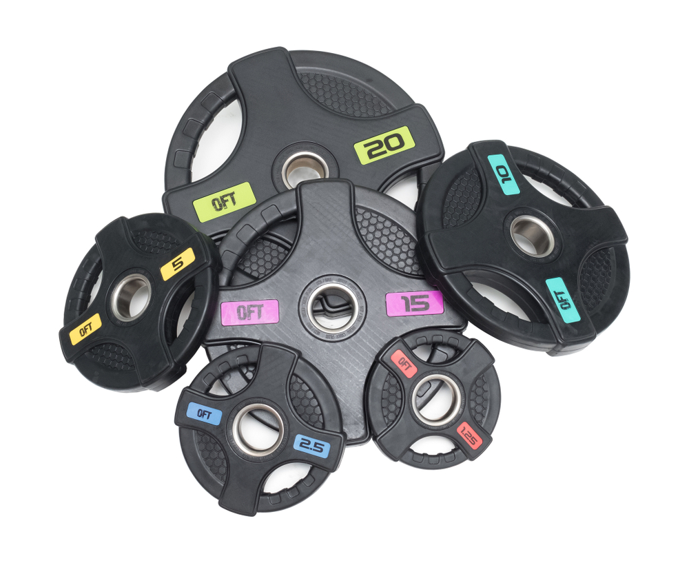 Диск олимпийский обрезиненный черный с двумя хватами 20 кг