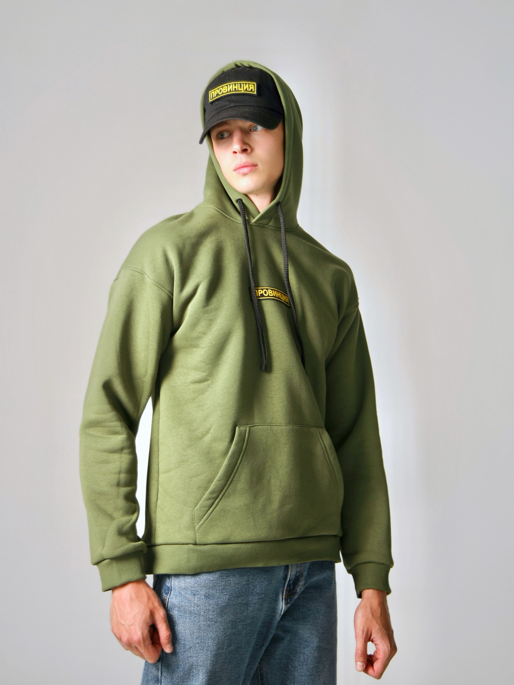 Купить худи мужское хаки зеленое провинция