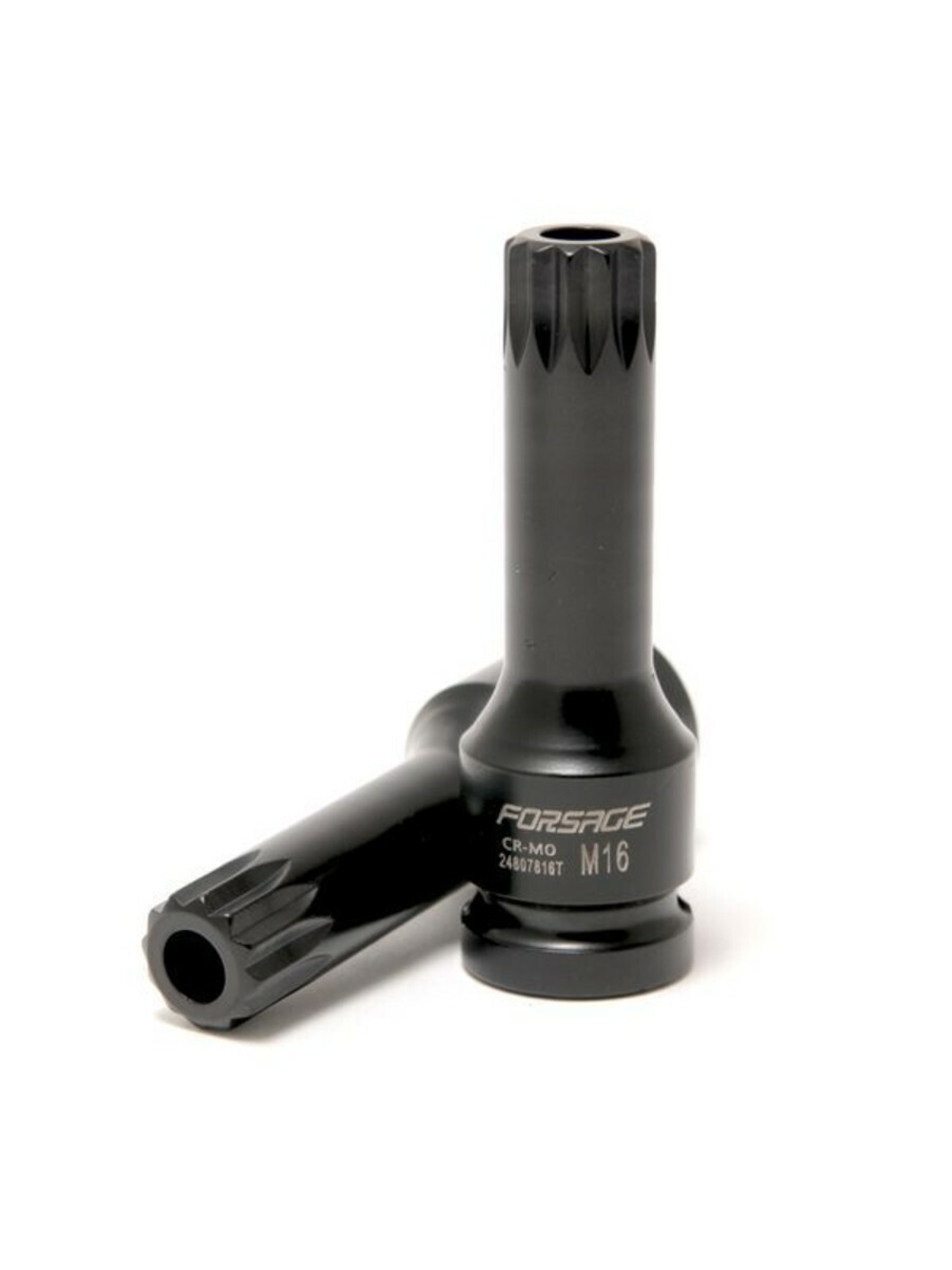 Головка-бита SPLINE глубокая ударная1/2'', M16 с отверстием Forsage F-24807816T