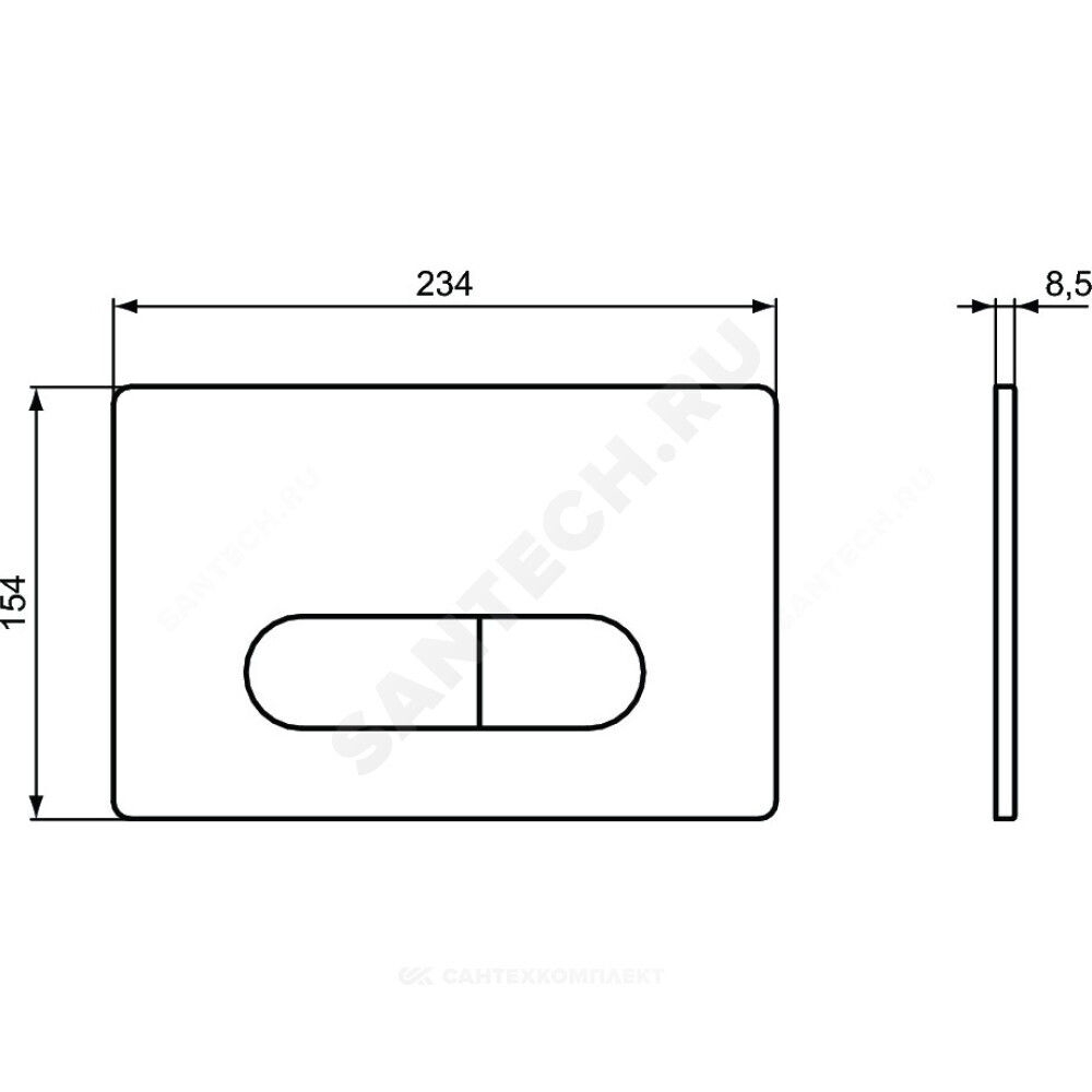 Кнопка для инсталляции хром глянцевая OLEAS P1 Ideal Standard R0116AA