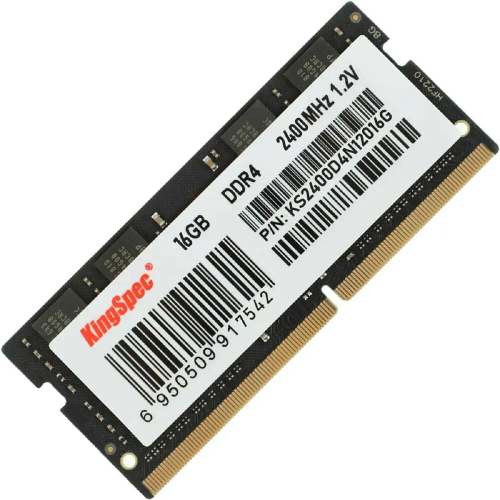 Память KingSpec DDR4 SODIMM 16Гб, 2400МГц, CL17, Bulk, 1.2В (KS2400D4N12016G)