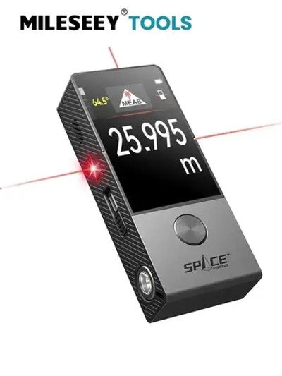 MILESEEY D9 Pro Лазерный Дальномер 100 м, Сенсорный IPS-Экран 2.4", Синхронизация с Приложением, Двусторонний Лазер, P2P, Живое Отображение Угла, Профессиональный Инструмент
