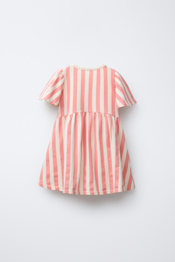 ZARA ПЛАТЬЕ В ПОЛОСКУ, РОЗОВЫЙ/ЛИЛОВЫЙ