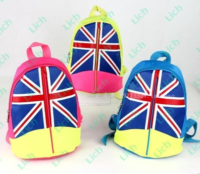 Рюкзак с контрастной отделкой и аппликацией британского флага