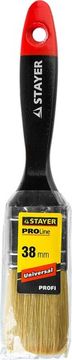STAYER Universal, 38 мм, 1.5″, светлая, натуральная щетина, деревянная ручка, все виды ЛКМ, плоская кисть, Professional (0104-038)