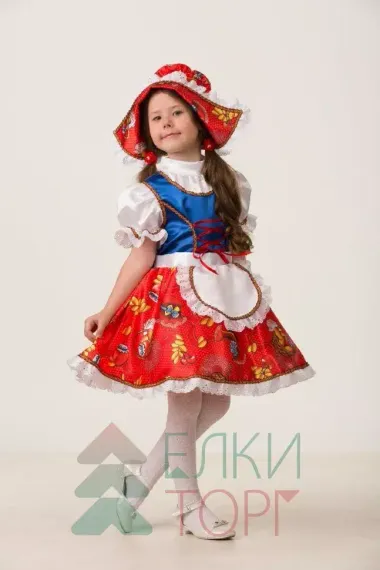 Карнавальный костюм Красная шапочка сказочная рост 110-116 см., размер 28 (5205-28)