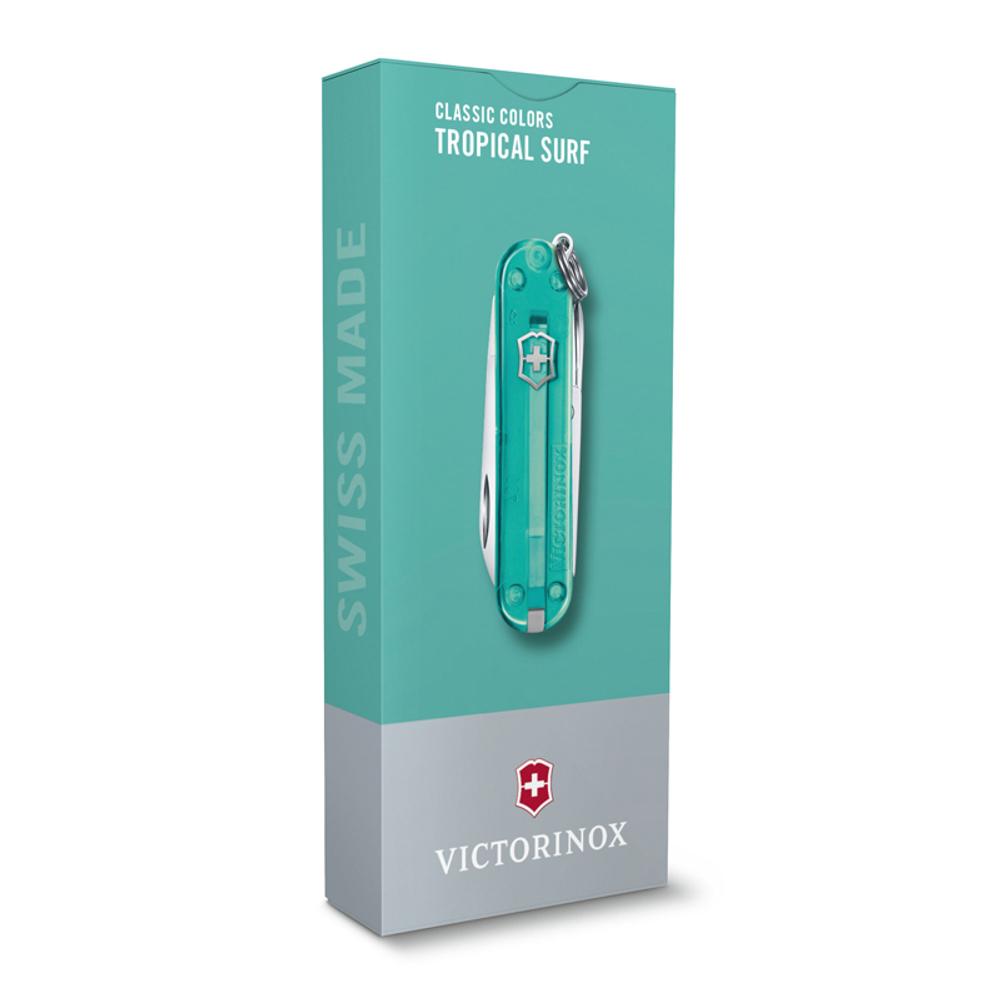 Нож-брелок Victorinox Classic SD Colors, 58 мм, 7 функций, "Tropical Surf"