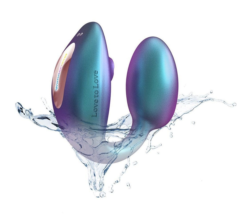 Бирюзовый вибратор для пар Wonderlover (Цвет: бирюзовый)