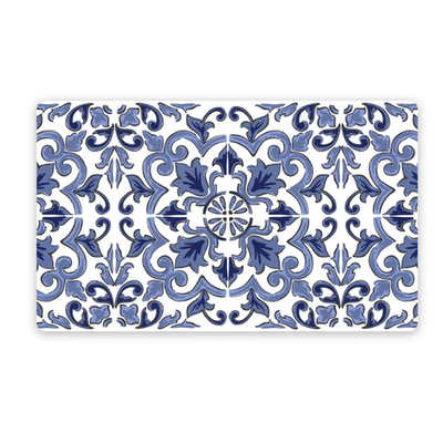 Tarhong коврик под миски "canyon", синий с рисунком, 48х29см