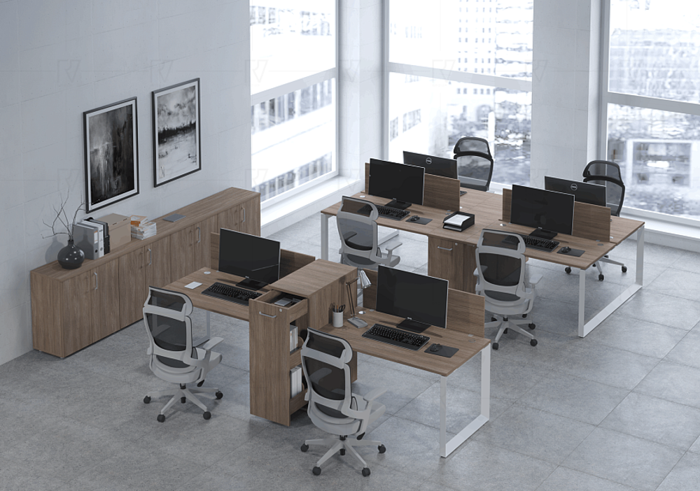 Шкаф высокий широкий с 2 комплектами дверей и стеклом в раме Onix