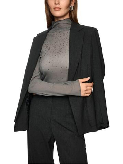 Marc Cain Водолазка прозрачная расшитая стразами