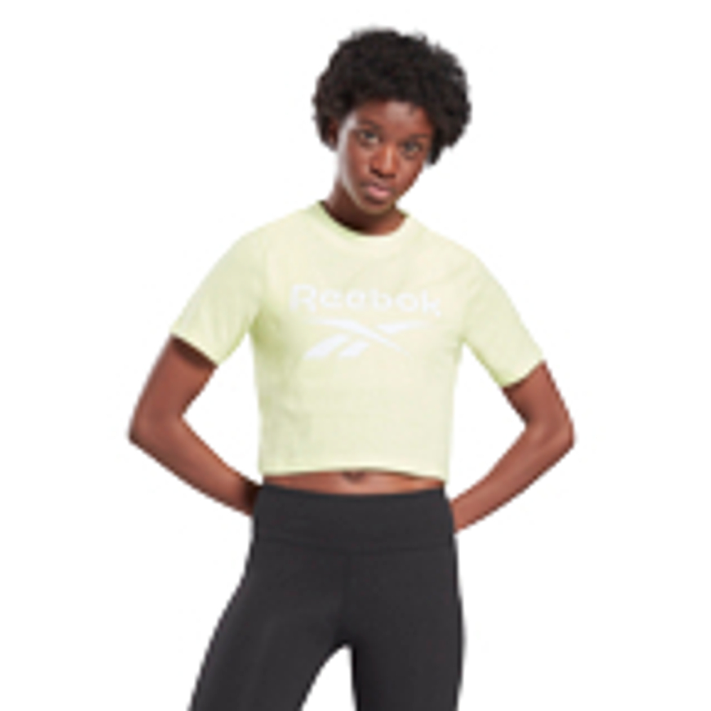 Женская теннисная футболка Reebok Identity Crop Tee W - semi energy glow