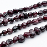 Гранат альмандин бусины, фриформ, размер около 6,5-7,5 мм, цена за отрезок 19 см (1/2 нити)